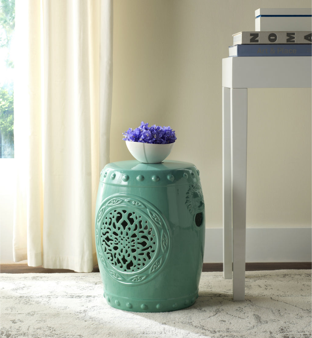 Safavieh Flower Drum Garden Stool Light Blue Furniture  Feature