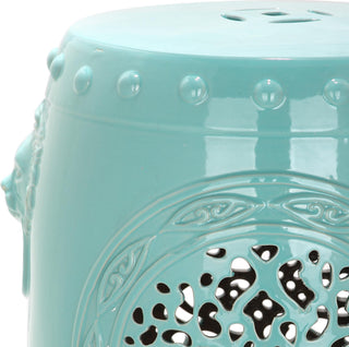 Safavieh Flower Drum Garden Stool Light Blue Furniture 