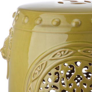 Safavieh Flower Drum Garden Stool Spring Green Furniture 