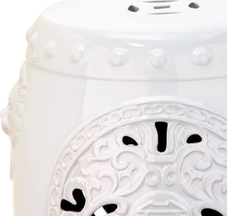 Safavieh Dragon Coin Garden Stool White Furniture 