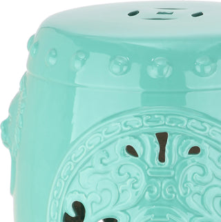 Safavieh Dragon Coin Garden Stool Light Blue Furniture 