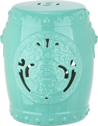 Safavieh Dragon Coin Garden Stool Light Blue Furniture main image