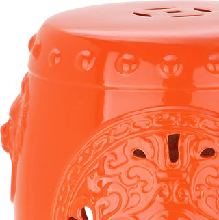 Safavieh Dragon Coin Garden Stool Orange Furniture 