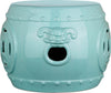 Safavieh Mei Double Coin Garden Stool Light Blue Furniture 