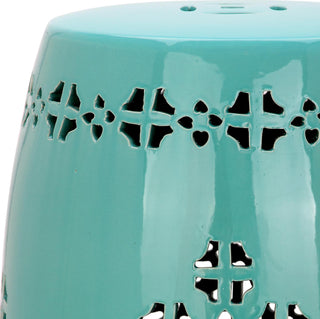 Safavieh Quatrefoil Garden Stool Light Blue Furniture 