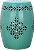 Safavieh Quatrefoil Garden Stool Light Blue Furniture main image