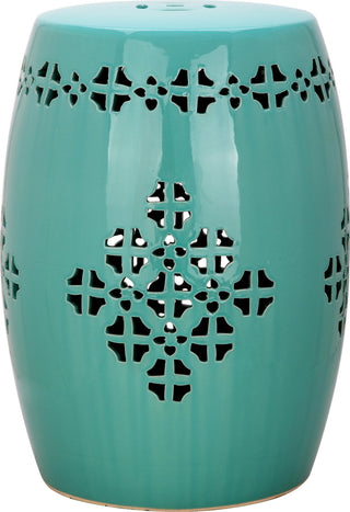 Safavieh Quatrefoil Garden Stool Light Blue Furniture main image