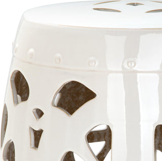 Safavieh Stencil Blossom Garden Stool Cream Furniture 