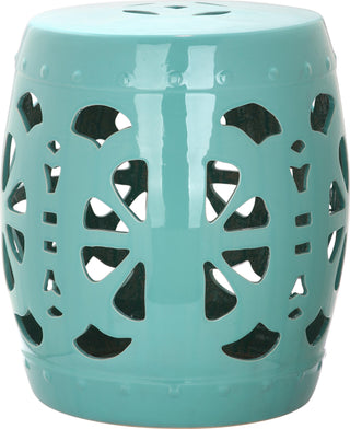 Safavieh Stencil Blossom Garden Stool Light Blue Furniture main image