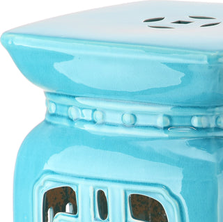 Safavieh Beijing Filigree Garden Stool Light Blue Furniture 