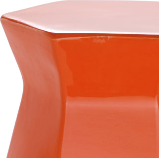 Safavieh Modern Hexagon Garden Stool Orange Furniture 