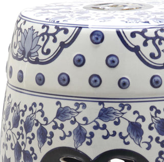 Safavieh Tao Garden Stool Blue and White Furniture 