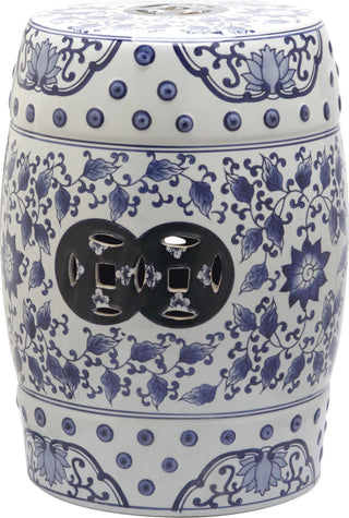 Safavieh Tao Garden Stool Blue and White Furniture main image