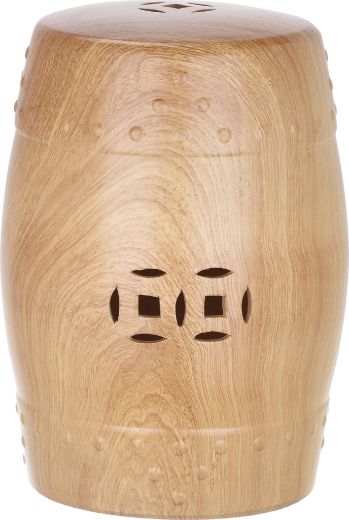 Safavieh Ming Forest Garden Stool Yellow Wooden Finish Furniture main image