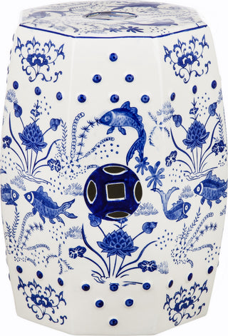 Safavieh Chinoiserie Cloud 9 Garden Stool Blue Furniture main image