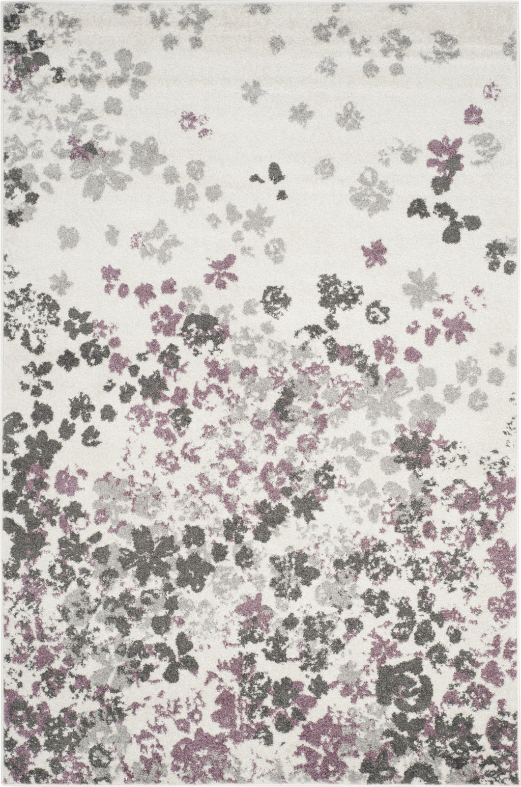 Ivory & Purple Floral Area Rug - 9' x 12', Non-Shedding, Easy Care Ivory & Purple Floral Area Rug - 9' x 12', Non-Shedding, Easy Care