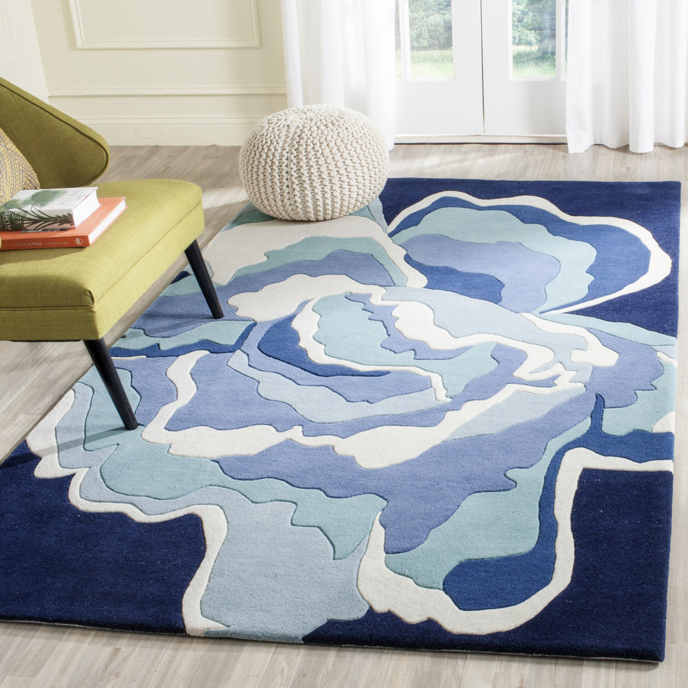 Safavieh Alr-Allure Gardenia Mediterranean Mediterranean/Blue Area Rug Room Scene Feature