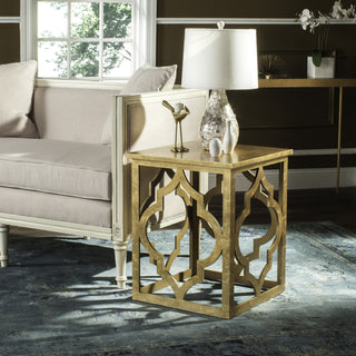 Safavieh Milo Trellis Gold Leaf End Table  Feature