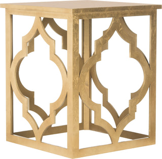 Safavieh Milo Trellis Gold Leaf End Table Furniture 