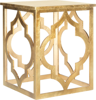 Safavieh Milo Trellis Gold Leaf End Table Furniture 