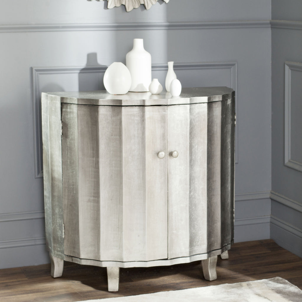 Safavieh Rutherford Demilune Cabinet Silver Leaf Furniture  Feature