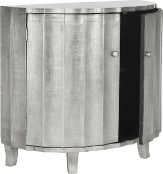 Safavieh Rutherford Demilune Cabinet Silver Leaf Furniture 