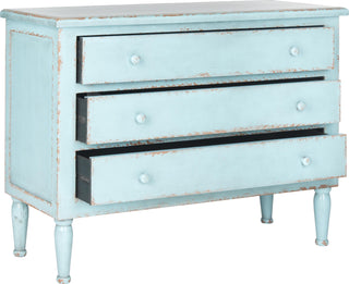 Safavieh Talbet Storage Chest Distressed Blue Furniture 
