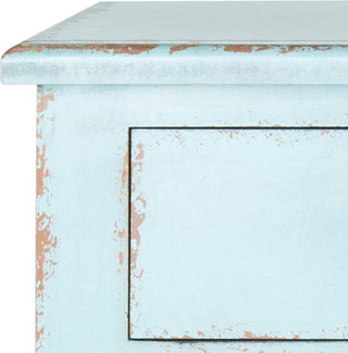 Safavieh Talbet Storage Chest Distressed Blue Furniture 