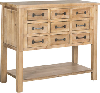 Safavieh Mendie 9 Drawer Chest Natural Oak Furniture 