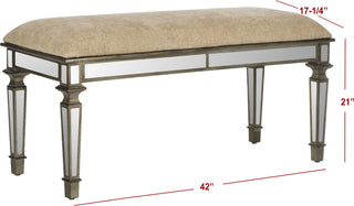 Safavieh Layla Upholstered Mirror Bench Beige Furniture 