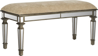 Safavieh Layla Upholstered Mirror Bench Beige Furniture 