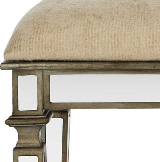 Safavieh Layla Upholstered Mirror Bench Beige Furniture 