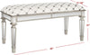 Safavieh Layla Upholstered Mirror Bench Grey and Beige Furniture 