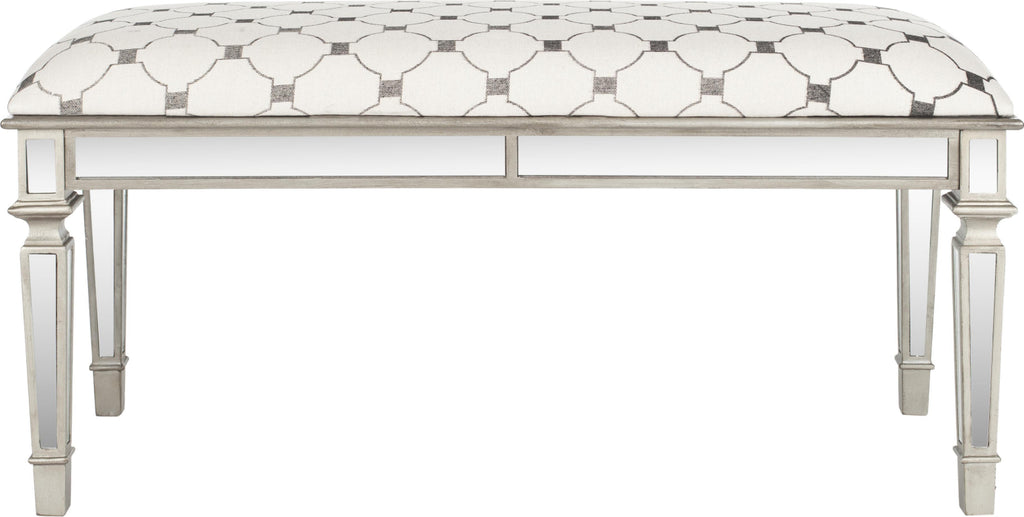 Safavieh Layla Upholstered Mirror Bench Grey and Beige Furniture main image