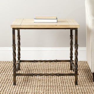 Safavieh Tonya Wood Top Side Table Natural Furniture  Feature