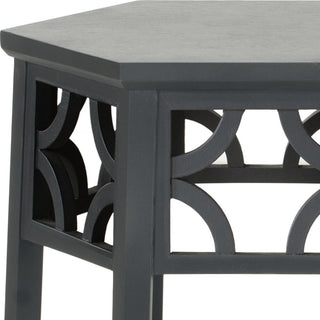 Safavieh Connr Hexagon End Table Charcoal Grey Furniture 