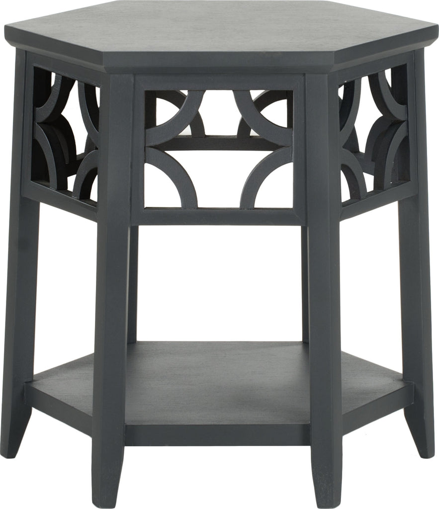 Safavieh Connr Hexagon End Table Charcoal Grey Furniture main image