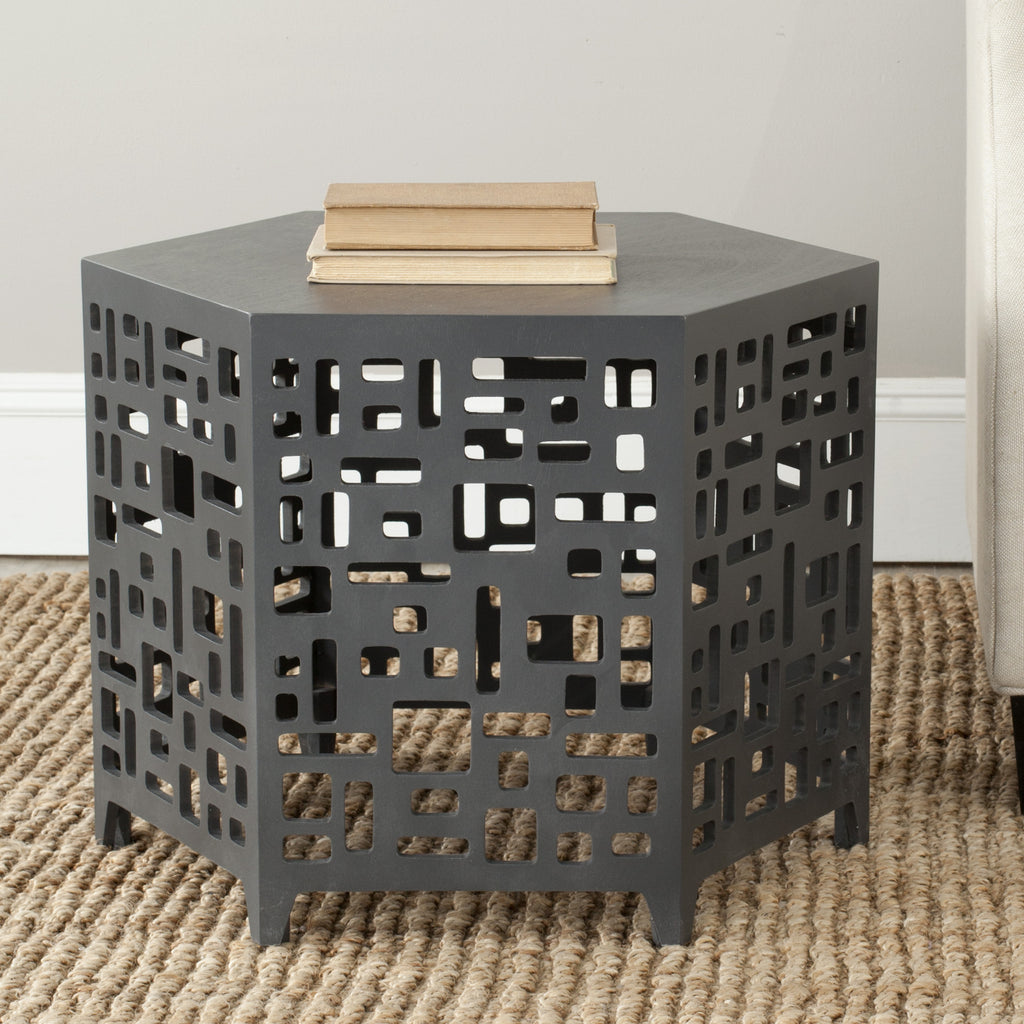 Safavieh Kelby End Table Charcoal Grey Furniture  Feature