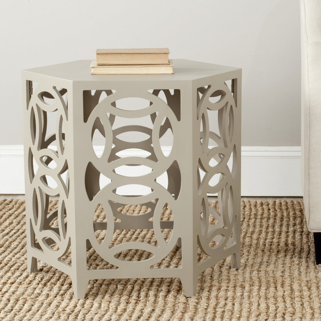 Safavieh Natanya Side Table Pearl Taupe Furniture  Feature