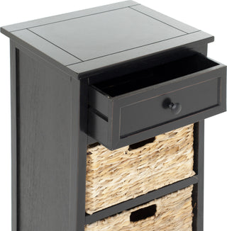 Safavieh Carrie Side Storage Table Distressed Black Furniture 