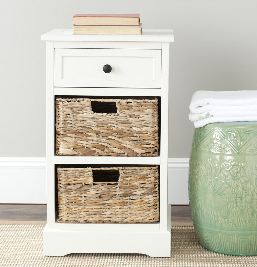 Safavieh Carrie Side Storage Table Distressed Cream Furniture  Feature