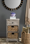 Safavieh Carrie Side Storage Table White Wash Furniture  Feature