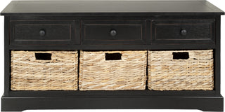 Safavieh Damien 3 Drawer Storage Bench Distressed Black Furniture main image