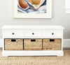 Safavieh Damien 3 Drawer Storage Bench Distressed Cream Furniture  Feature