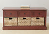 Safavieh Damien 3 Drawer Storage Bench Red Furniture  Feature