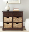Safavieh Herman Storage Unit With Wicker Baskets Dark Cherry Furniture  Feature