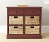 Safavieh Herman Storage Unit With Wicker Baskets Red Furniture  Feature