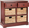 Safavieh Herman Storage Unit With Wicker Baskets Red Furniture 