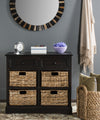 Safavieh Herman Storage Unit With Wicker Baskets Brown Furniture  Feature