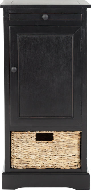 Safavieh Raven Tall Storage Unit Distressed Black Furniture main image